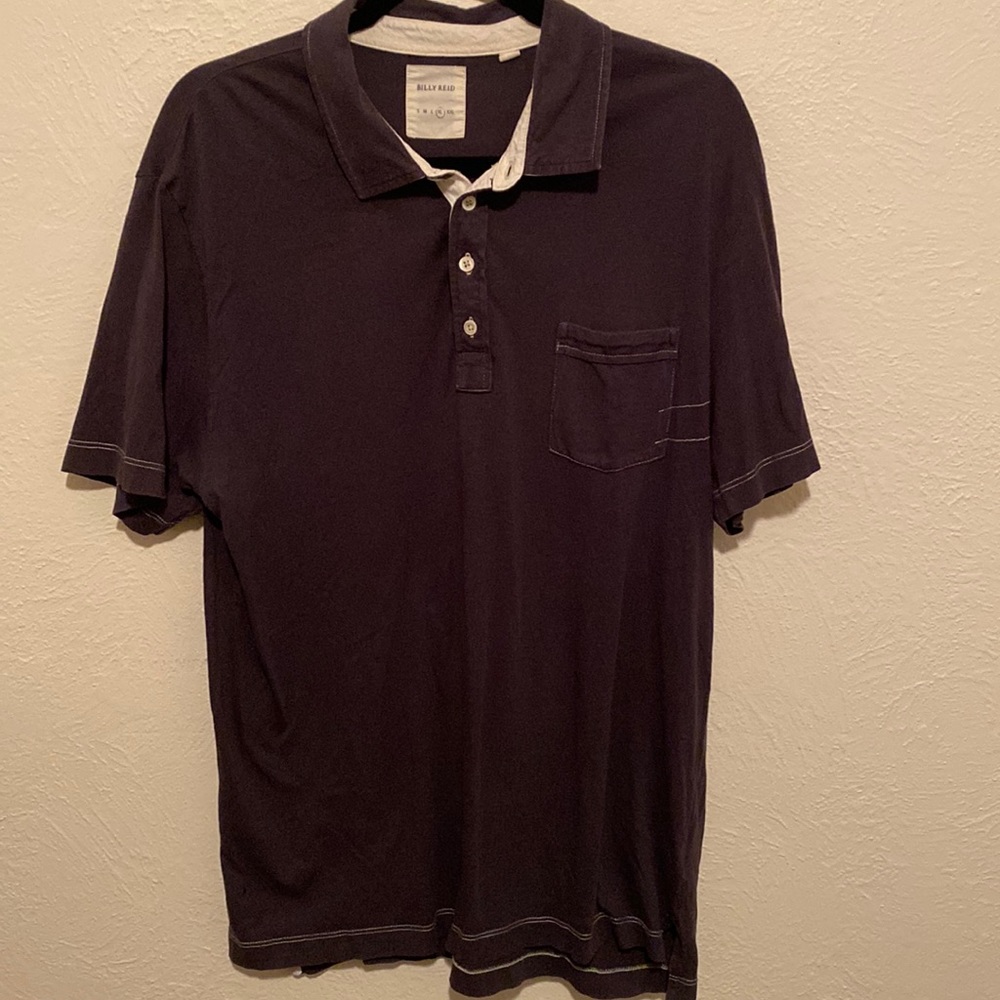 Billy Reid Mens Sz XL Short Sleeve Gray Polo Shirt - Beach Golf Tennis Summer